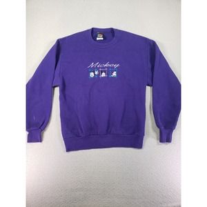 VTG Disney Mickey Unlimited Sweatshirt Womens Medium Purple Pullover Long Sleeve